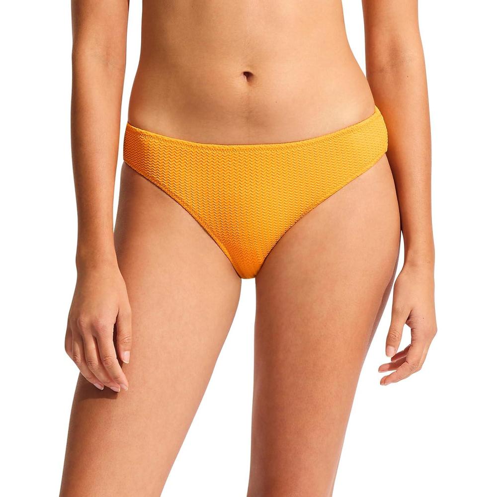 imageSeafolly Womens Standard Hipster Full Coverage Bikini Bottom SwimsuitSea Dive Rockmelon