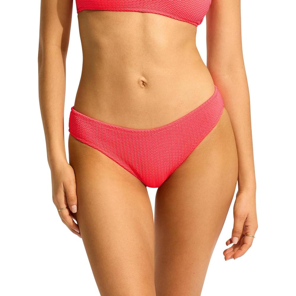 imageSeafolly Womens Standard Hipster Full Coverage Bikini Bottom SwimsuitSea Dive Snapdragon