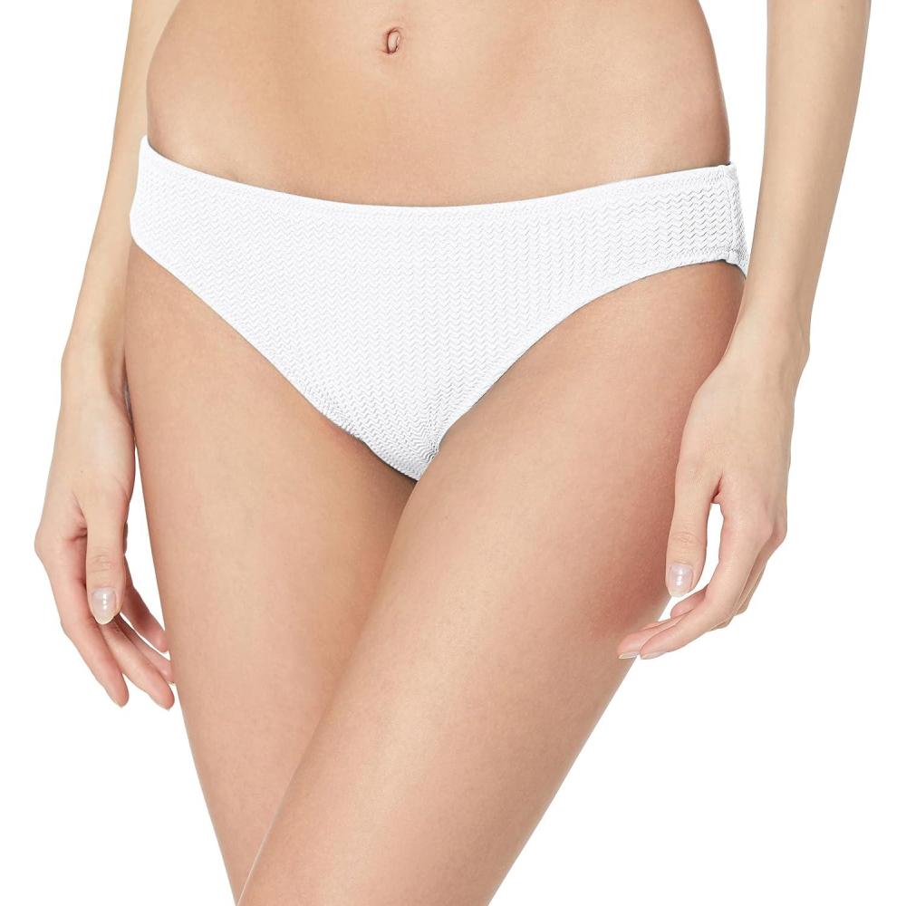 imageSeafolly Womens Standard Hipster Full Coverage Bikini Bottom SwimsuitSea Dive White