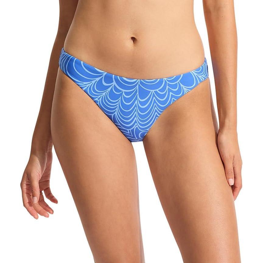 imageSeafolly Womens Standard Hipster Full Coverage Bikini Bottom SwimsuitSeychelles Azure