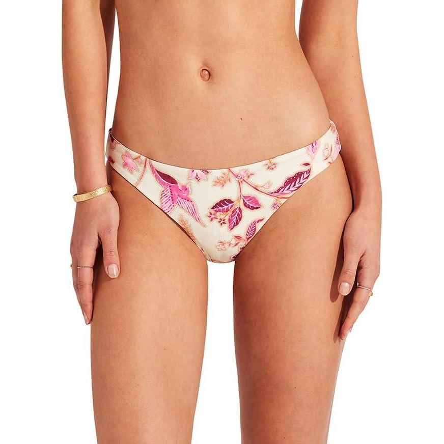 imageSeafolly Womens Standard Hipster Full Coverage Bikini Bottom SwimsuitSilk Road Parfait Pink