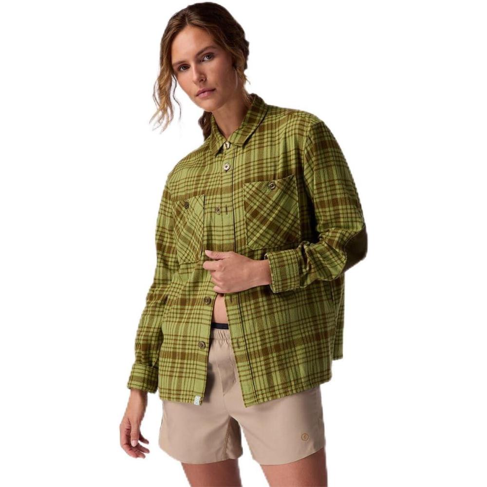 imageStoic Aspen Elbow Patch Flannel  WomensEpsom Tonal Plaid