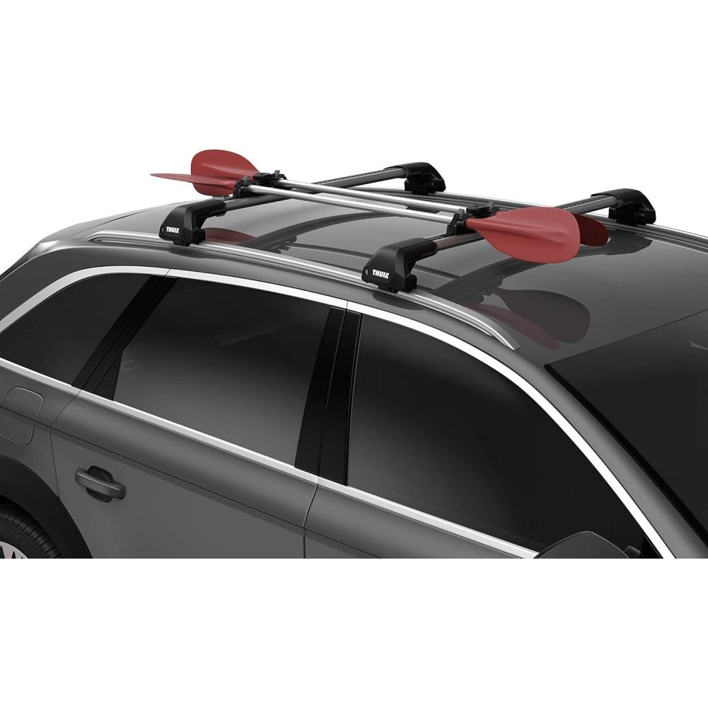 imageThule JawGrip paddle holder rooftop oar carrier Windsurfing mast carrier Carry 2 paddles or oars ttrack compatible Durable rubber padding protects gear 15lb weight limit