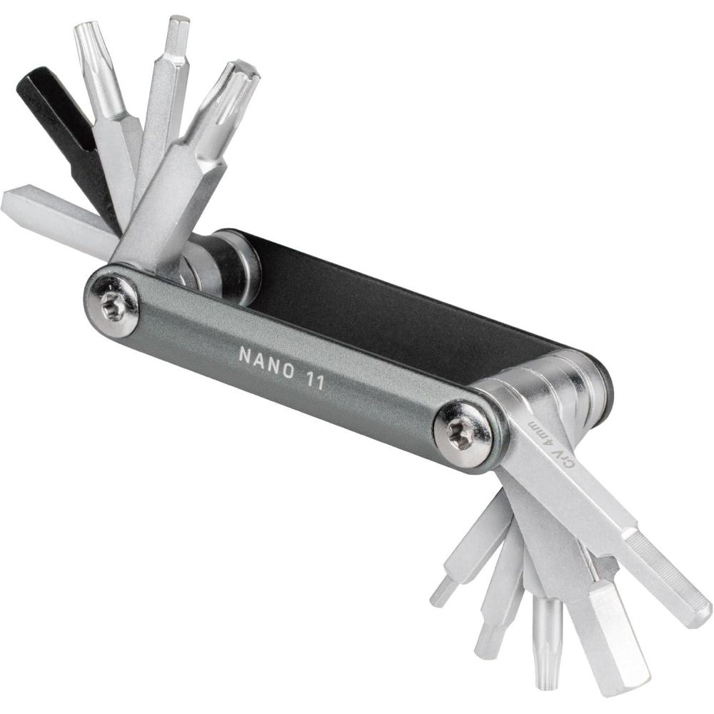 imageTopeak Nano 9 MultiTool  Compact CNCMachined Bike Repair Tool with 9 Essential Functions Aluminum7075 Body Chrome Vanadium Steel Bits Lightweight ampamp PocketSized DesignNano 11 11 functions