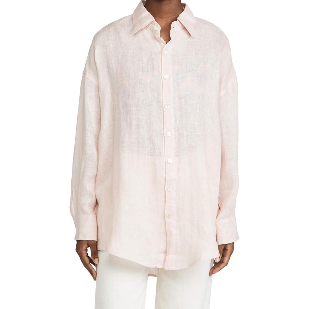 imageVitamin A Womens Swimwear Swimwear Playa Linen Boyfriend Shirt Swimsuit Cover UpEcolinen Gauze Sunkissed