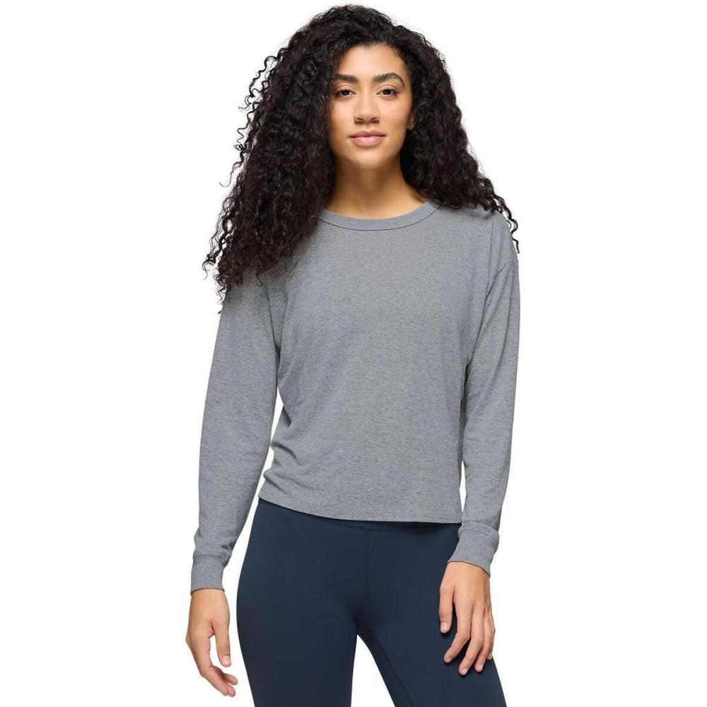 imageprAna Womens Cozy Up Long Sleeve CrewHeather Grey