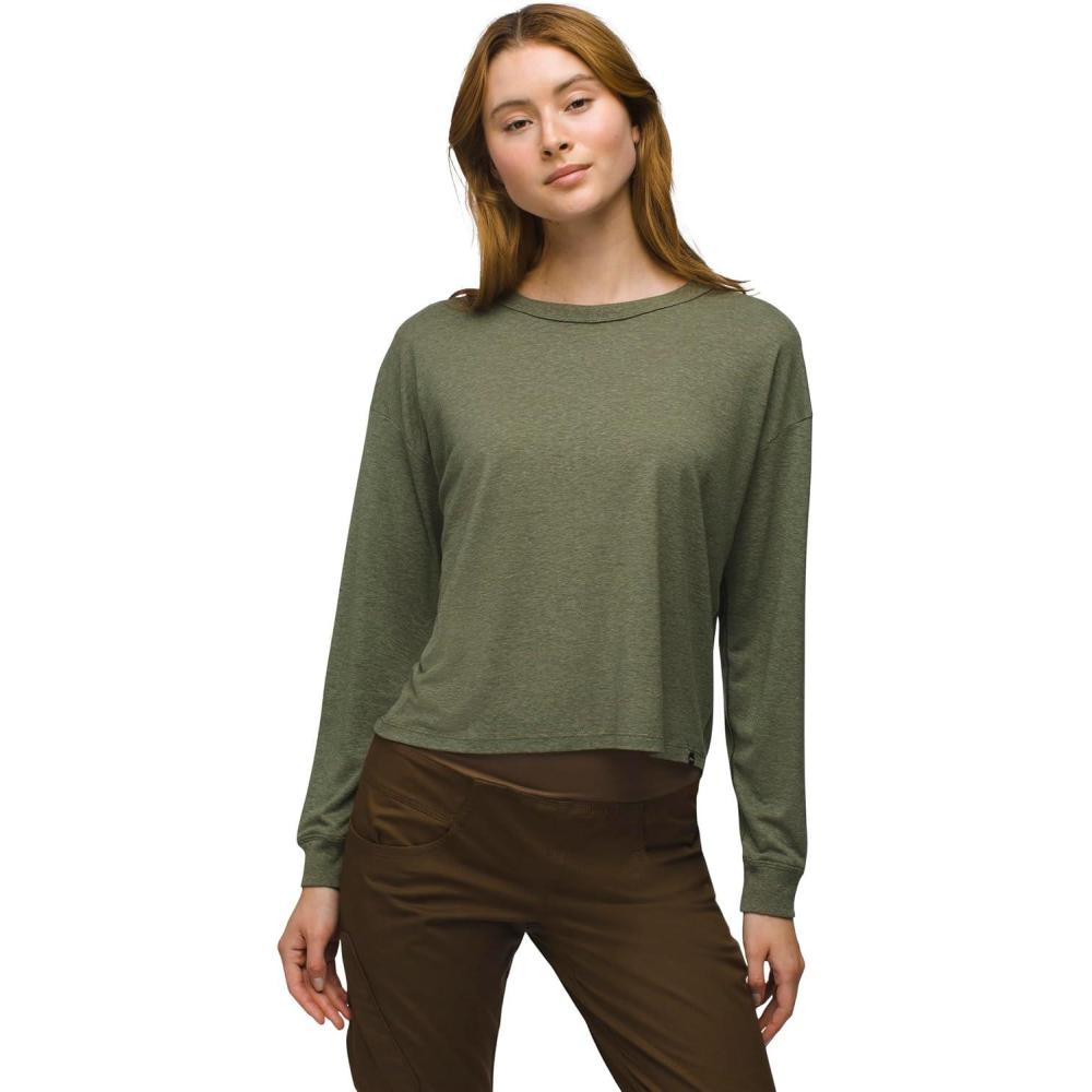imageprAna Womens Cozy Up Long Sleeve CrewRye Green