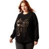 ARIAT Womens Canvas Oversized T-Shirt(Black)