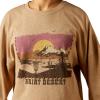 ARIAT Womens Canvas Oversized T-Shirt(Dark Heather Oatmeal)