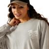 ARIAT Womens Canvas Oversized T-Shirt(Heather Grey)