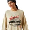 ARIAT Womens Canvas Oversized T-Shirt(Oyster Grey)