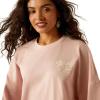 ARIAT Womens Canvas Oversized T-Shirt(Peachskin)