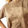 ARIAT Womens Western Mural T-Shirt(Washed Greige)