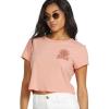 Billabong Women’s Logo Crop Short Sleeve Tee(Faded Rose)