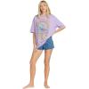 Billabong Womens Logo Oversized Fit Short Sleeve Tee(Peaceful Lilac)