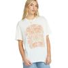 Billabong Women’s Logo Relaxed Fit Short Sleeve Tee(Salt Crystal)