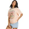 Billabong Women’s Logo Relaxed Fit Short Sleeve Tee(Soft Peach)