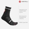CASTELLI Men’s Entrata 13 Sock, Performance Cycling Apparel, Moisture Wicking with Midfoot Support Band, Road & Gravel Biking(Black)