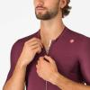 CASTELLI Men’s Espresso Jersey, Quarter Length Sleeve with Breathable Stretch Fabric for Gravel, Cycling & Road Biking(Deep Bordeaux/Silver Moon)