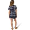 Flylow Women’s Anderson Shirt – Plaid Button-Up Short-Sleeve Shirt for Mountain Biking & Casual Wear(Night/Mist Plaid)