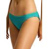Seafolly Women’s Standard Hipster Full Coverage Bikini Bottom Swimsuit(Mesh Effect Jade)