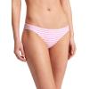 Seafolly Women’s Standard Hipster Full Coverage Bikini Bottom Swimsuit(Sorrento Stripe Parfait Pink)