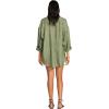 Vitamin A Women’s Swimwear Swimwear Playa Linen Boyfriend Shirt Swimsuit Cover Up(Agave)