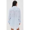 Vitamin A Women’s Swimwear Swimwear Playa Linen Boyfriend Shirt Swimsuit Cover Up(Celeste)