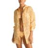 Vitamin A Women’s Swimwear Swimwear Playa Linen Boyfriend Shirt Swimsuit Cover Up(Creamsicle)