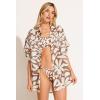 Vitamin A Women’s Swimwear Swimwear Playa Linen Boyfriend Shirt Swimsuit Cover Up(Desert Flower Ecolinen)