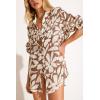 Vitamin A Women’s Swimwear Swimwear Playa Linen Boyfriend Shirt Swimsuit Cover Up(Desert Flower Ecolinen)
