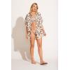 Vitamin A Women’s Swimwear Swimwear Playa Linen Boyfriend Shirt Swimsuit Cover Up(Desert Flower Ecolinen)