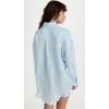 Vitamin A Women’s Swimwear Swimwear Playa Linen Boyfriend Shirt Swimsuit Cover Up(Ecolinen Gauze Sky)