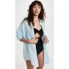 Vitamin A Women’s Swimwear Swimwear Playa Linen Boyfriend Shirt Swimsuit Cover Up(Ecolinen Gauze Sky)