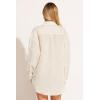 Vitamin A Women’s Swimwear Swimwear Playa Linen Boyfriend Shirt Swimsuit Cover Up(Oat Ecolinen)