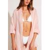 Vitamin A Women’s Swimwear Swimwear Playa Linen Boyfriend Shirt Swimsuit Cover Up(Sunkissed)