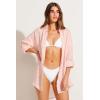 Vitamin A Women’s Swimwear Swimwear Playa Linen Boyfriend Shirt Swimsuit Cover Up(Sunkissed)