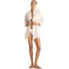 Vitamin A Women’s Swimwear Swimwear Playa Linen Boyfriend Shirt Swimsuit Cover Up(Tan)