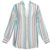 Vitamin A Women’s Swimwear Swimwear Playa Linen Boyfriend Shirt Swimsuit Cover Up(Tidal Stripe Ecolinen)
