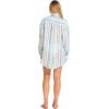 Vitamin A Women’s Swimwear Swimwear Playa Linen Boyfriend Shirt Swimsuit Cover Up(Tidal Stripe Ecolinen)