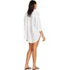 Vitamin A Women’s Swimwear Swimwear Playa Linen Boyfriend Shirt Swimsuit Cover Up(White)