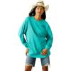 ARIAT Womens Canvas Oversized T-Shirt(Blue Turquoise)