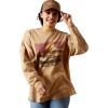 ARIAT Womens Canvas Oversized T-Shirt(Dark Heather Oatmeal)