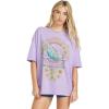 Billabong Womens Logo Oversized Fit Short Sleeve Tee(Peaceful Lilac)