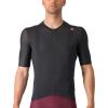 CASTELLI Men’s Espresso Jersey, Quarter Length Sleeve with Breathable Stretch Fabric for Gravel, Cycling & Road Biking(Light Black/Dark Gray)