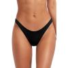 Vitamin A Women’s California High Leg Bikini Bottoms(Black/Eco Rib)