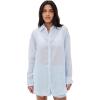 Vitamin A Women’s Swimwear Swimwear Playa Linen Boyfriend Shirt Swimsuit Cover Up(Celeste)