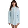 Vitamin A Women’s Swimwear Swimwear Playa Linen Boyfriend Shirt Swimsuit Cover Up(Ecolinen Gauze Sky)