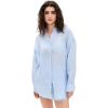 Vitamin A Women’s Swimwear Swimwear Playa Linen Boyfriend Shirt Swimsuit Cover Up(Summer Stripe)