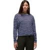 prAna Womens Cozy Up Long Sleeve Crew(Capulet Blue Stripe)